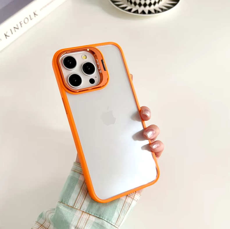Чохол YCADEN Silicon Case camera stand iPhone 13/14 Orange